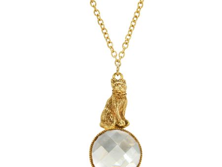 1928 Jewelry® Gold Tone Light Topaz Cat 28 Inches Pendant Necklace Online now