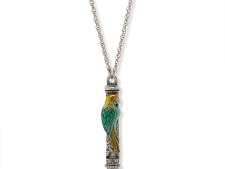 1928 Jewelry® Pewter Green And Yellow Enamle Parrot Whistle Necklace 30  Discount