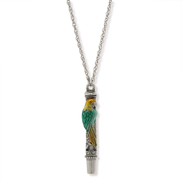 1928 Jewelry® Pewter Green And Yellow Enamle Parrot Whistle Necklace 30  Discount