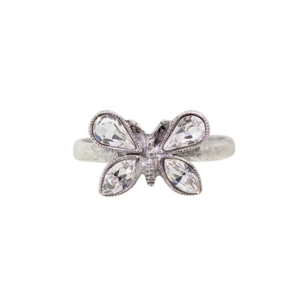 1928 Jewelry® Pewter Crystal Butterfly Ring Size 7 Supply