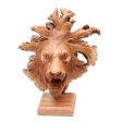 Emerging Lion Benalu Wood Lion Sculpture on Stand on Sale