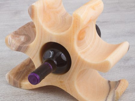 Almond Beige Modern Onyx Wine Bottle Holder in Almond Beige Discount