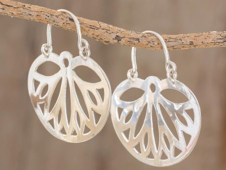 Wings of the Butterfly Openwork Pattern Sterling Silver Dangle Earrings Online Sale