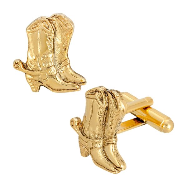 1928 Jewelry® 14K Gold Dipped Cowboy Boots Cufflinks Online Hot Sale