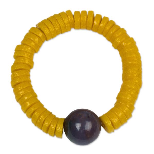 Adepa Orb Agate and Recycled Plastic Beaded Stretch Bracelet Sale