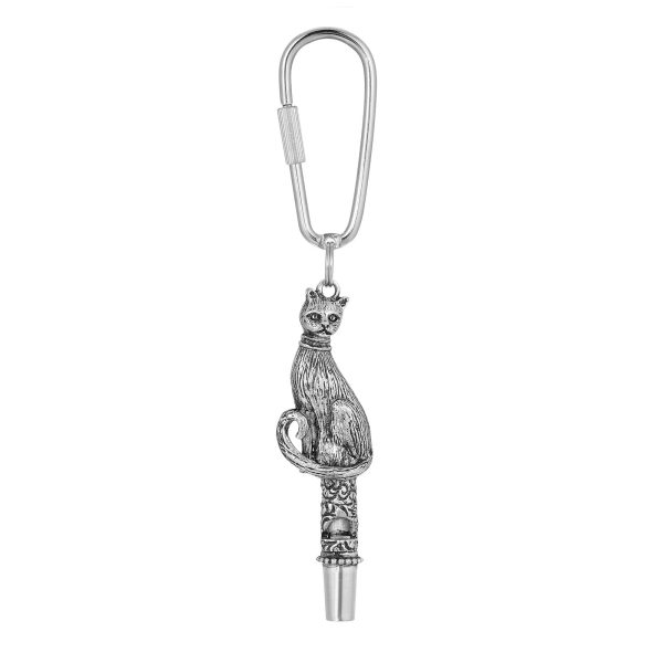 1928 Jewelry® Pewter Cat Whistle Key Fob Sale