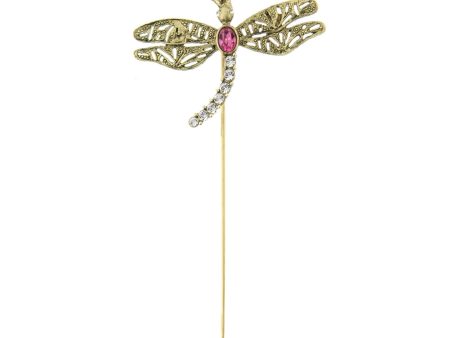 1928 Jewelry® Gold-Tone Pink And Crystal Dragonfly Bookmark Fashion