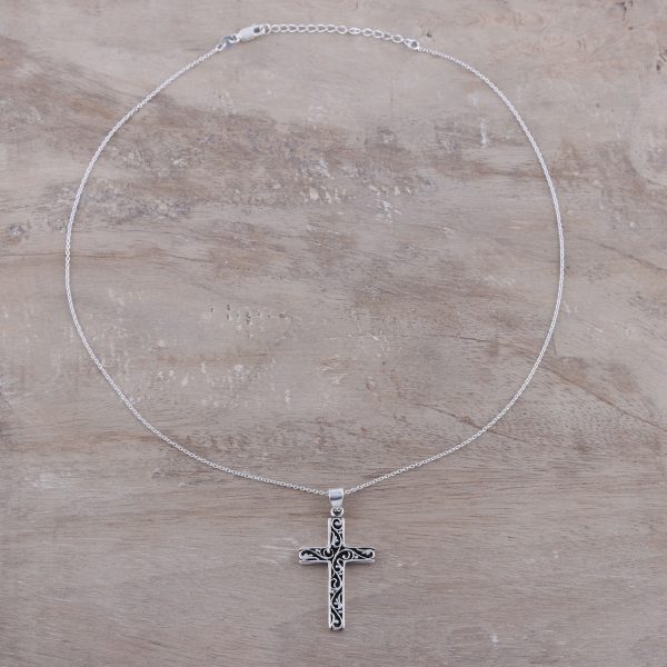 Adorned Cross Handcrafted Sterling Silver Ornate Cross Pendant Necklace Online