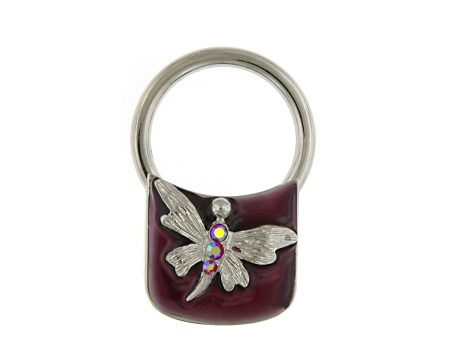 1928 Jewelry® Silver-Tone Red Enamel Butterfly Square Key Fob Cheap