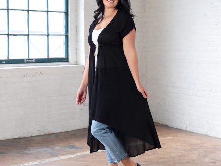 Short Sleeve Sheer Duster Cardigan Discount