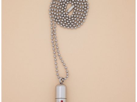 Stainless Steel Medical Alert Pill Container Necklace on Sale