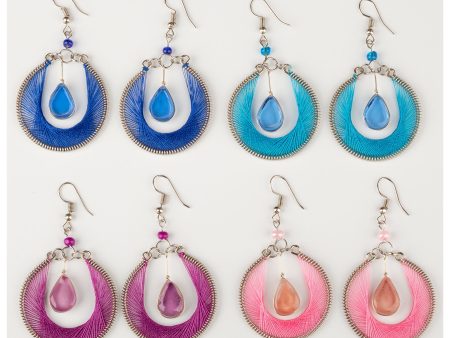 Hand Threaded & Glass Drop Earrings Sale