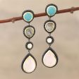 Artist s Palette Artisan Crafted 925 Silver Gemstone Earrings with 18k Gold Online Sale