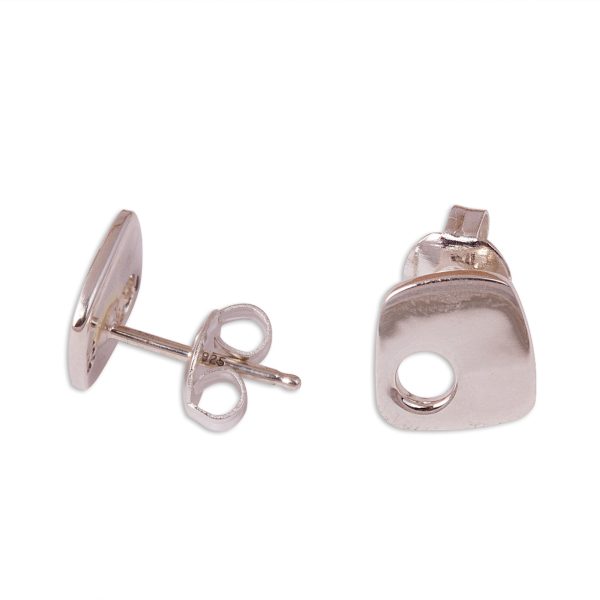 Abstract Idea Modern Taxco Silver Stud Earrings from Mexico Hot on Sale