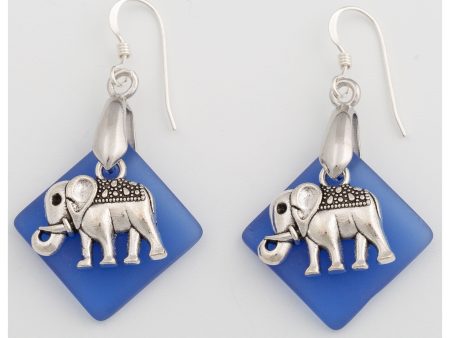 Elephant Sea Glass Earrings Online now