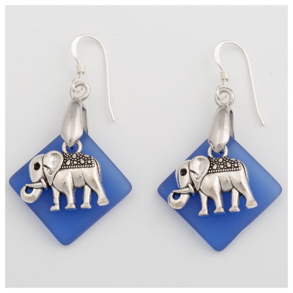 Elephant Sea Glass Earrings Online now