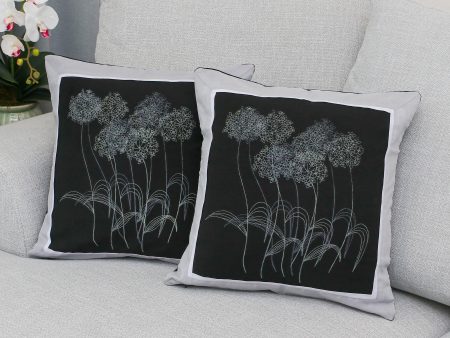 Agapanthus Floral 100% Cotton Floral Cushion Covers from Thailand (Pair) Fashion