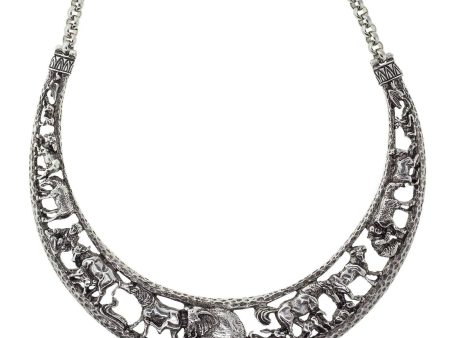 1928 Jewelry® Silver Tone Elephant Collar Necklace Online Hot Sale