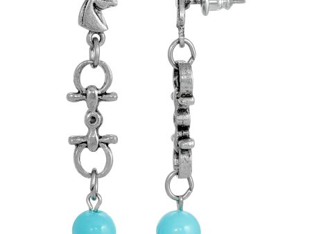 1928 Jewelry® Silver Tone Turquoise Bead Horse Head Online now