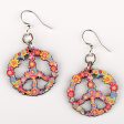 Blossom Wooden Peace Sign Earrings Supply