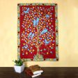 Abode of Birds II Bird-Themed Wool Chain Stitch Tapestry from India For Sale