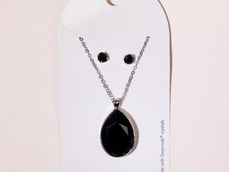 Swarovski Tear Drop Necklace & Post Earrings Hot on Sale