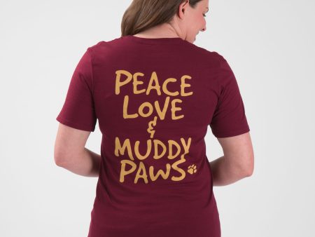 Peace Love & Muddy Paws T-Shirt Hot on Sale