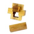 Wood Burr Hand Made Wood Puzzle Game 6 Pieces from Thailand For Sale