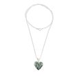 Magical Destiny Jade and Sterling Silver Heart Pendant Necklace Discount