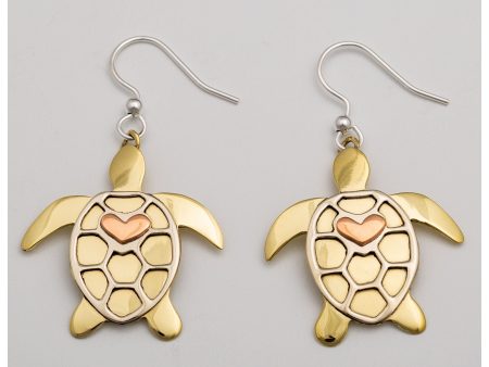 Sea Turtle Love Mixed Metal Earrings For Discount