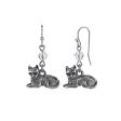 1928 Jewelry® Pewter Cat Wire Earrings For Cheap