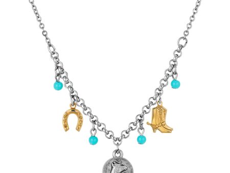 1928 Jewelry® Pewter Turquoise Horse Charm Necklace Supply