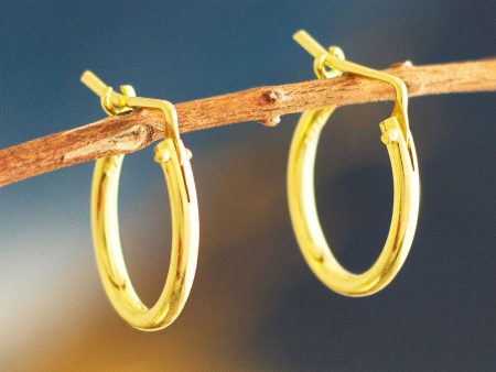 Always Classic Small Gold Plated Hoop Earrings from Peru (.7 Inch) Online Hot Sale