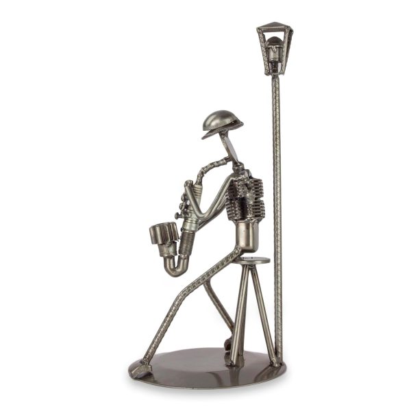 Sax on the Corner Auto Part and Recycled Metal Musician Sculpture Online Hot Sale