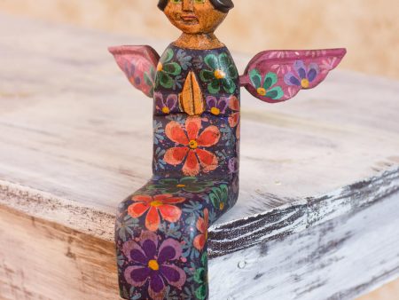 Angel of Purity II Shelf Top Artisan Crafted Pinewood Angel Sculpture Statuette Hot on Sale