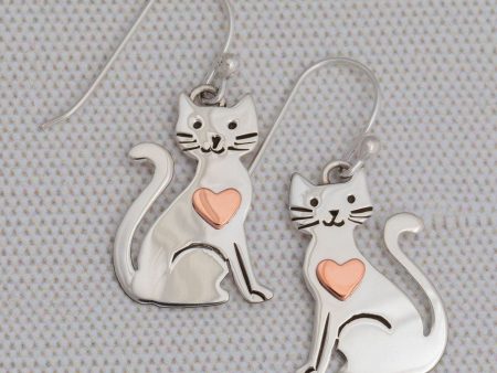 In My Heart Sterling Cat Earrings Cheap