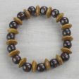 Adukrom Beauty Dark Brown Wood Beaded Stretch Bracelet from Ghana Online now