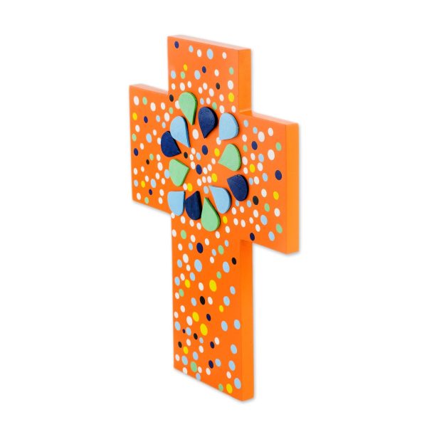 Abstract Petals Abstract Gourd and Wood Wall Cross from El Salvador Online Sale