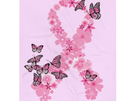 Pink Ribbon Butterflies Throw Blanket Cheap