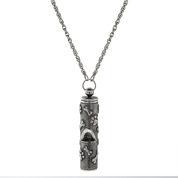 1928 Jewelry® Pewter Dog Bone Paw Prints Whistle Necklace 28 In. Online