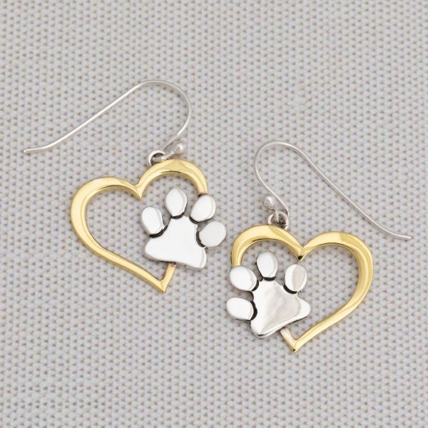 Close to My Heart Sterling Paw Earrings For Sale