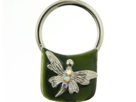 1928 Jewelry® Silver-Tone Green Enamel And Ab Crystal Butterfly Key Fob Cheap