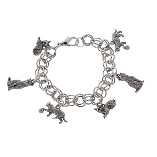 1928 Jewelry® Pewter 6 Cat Charm Bracelet Fashion