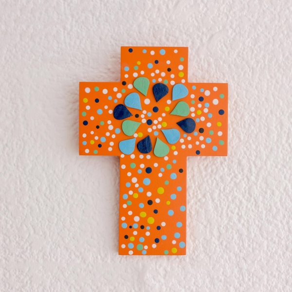 Abstract Petals Abstract Gourd and Wood Wall Cross from El Salvador Online Sale