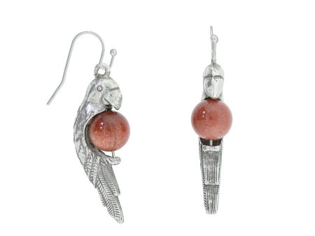 1928 Jewelry® Pewter Parrot With Goldstone Bead Earring Cheap