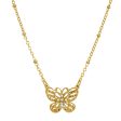 1928 Jewelry® Gold Tone Crystal Accent Petite Filigree Butterfly Pendant Necklace 16In Adj. Fashion