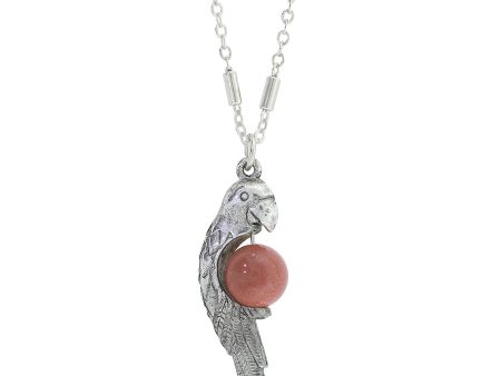 1928 Jewelry® Pewter Parrot With Goldstone Bead Necklace 16 Adj. Online