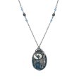 1928 Jewelry® Pewter Cat With Blue Enamel Fishbowl Beaded Necklace 30In Fashion