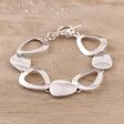 Abstract Sheen Abstract Sterling Silver Link Bracelet from India Online