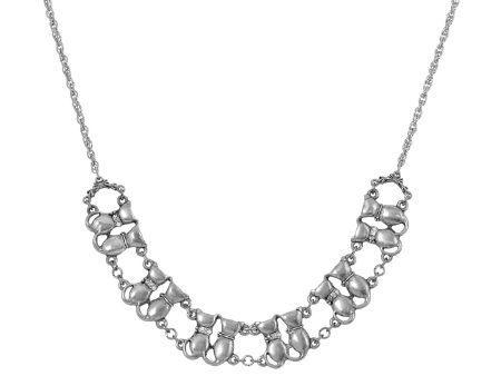 1928 Jewelry® Silver Tone Crystal Multi Double Cat Double Chain Neck 16  Adj. on Sale